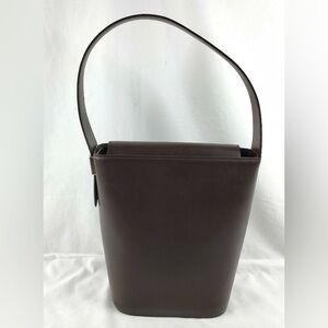 Burberry Dark Chocolate Brown Leather Bucket Bag